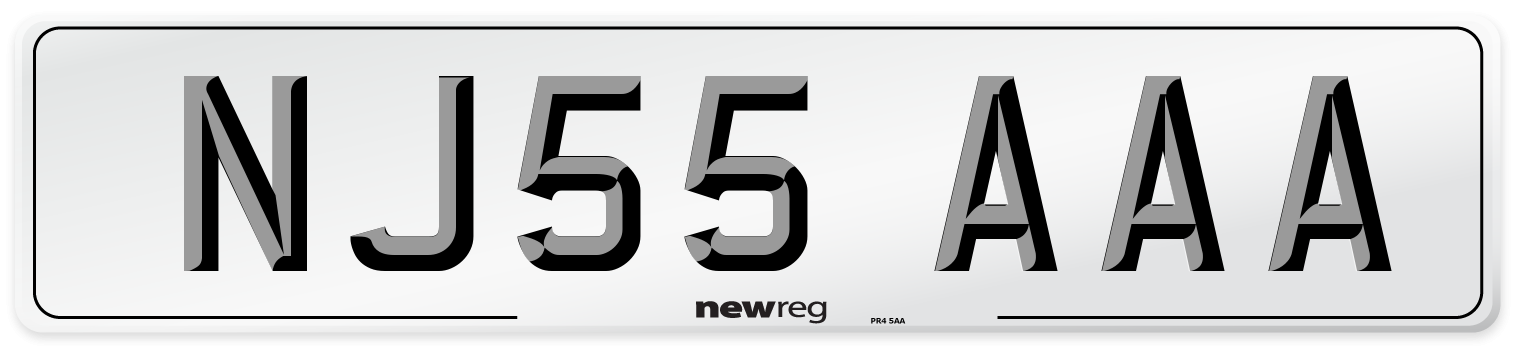 NJ55 AAA Number Plate from New Reg